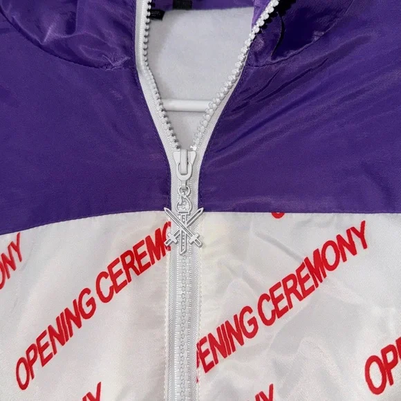 Opening Ceremony Multicolor All Over Logo Warm Up Jacket. Zip front lined. - Picture 3 of 5